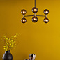 Tamara - 6 Light Semi Flush Ceiling Light - Bronze & Black Confetti Glass