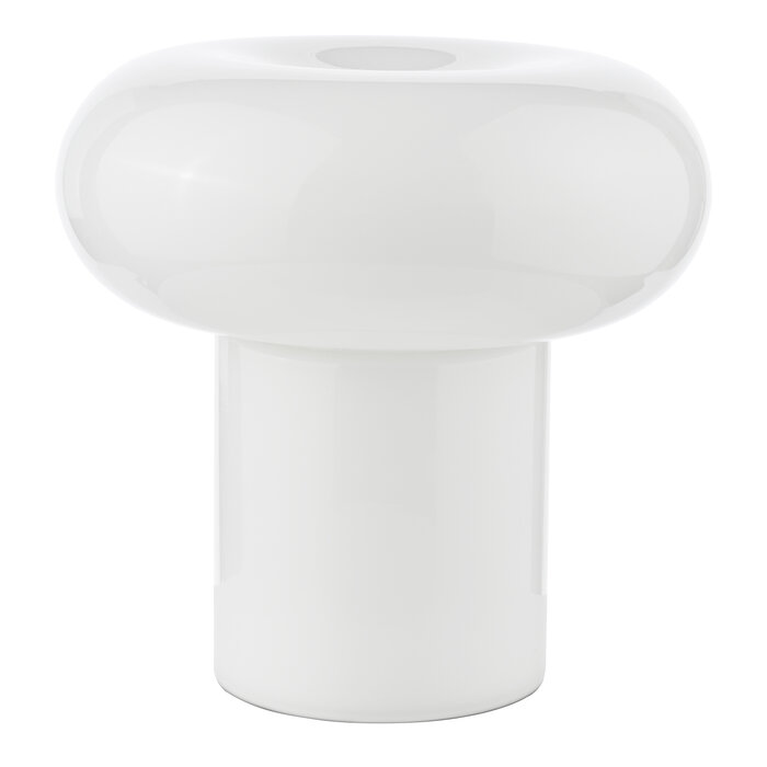 Kajan - White Glass Mushroom Retro Table Lamp