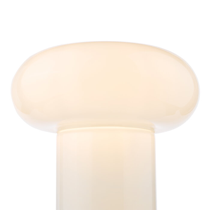 Kajan - White Glass Mushroom Retro Table Lamp