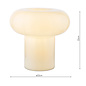 Kajan - White Glass Mushroom Retro Table Lamp