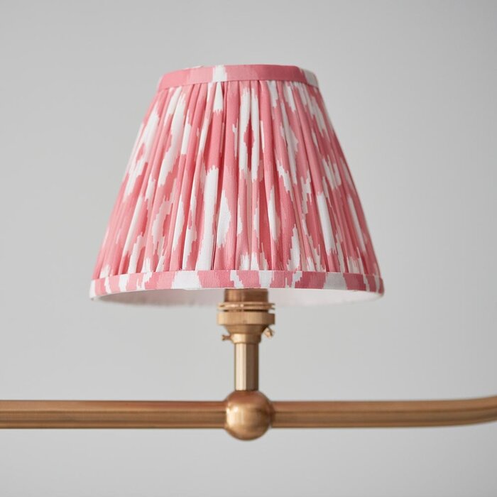 Temuco  - 4 Light Linear Pendant - Brushed Brass and Coral Pink Shades