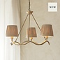 Sonsy - Brushed Aged Brass & Rafia Chandelier Ceiling Light