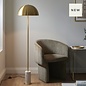 Astra - Mid Century Dome Brass Floor Lamp with Marble