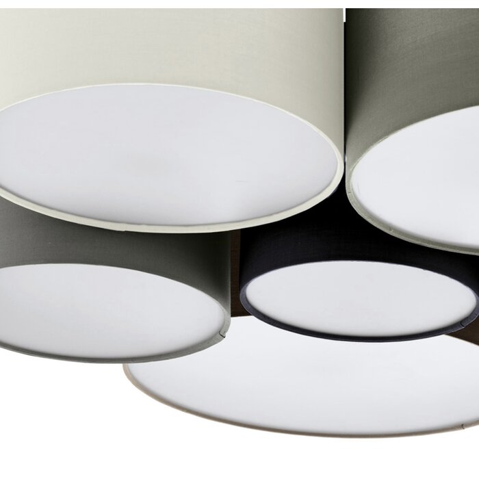 Pastel - Large Fabric Multi-Drum Flush Ceiling Light
