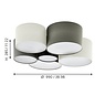 Pastel - Large Fabric Multi-Drum Flush Ceiling Light