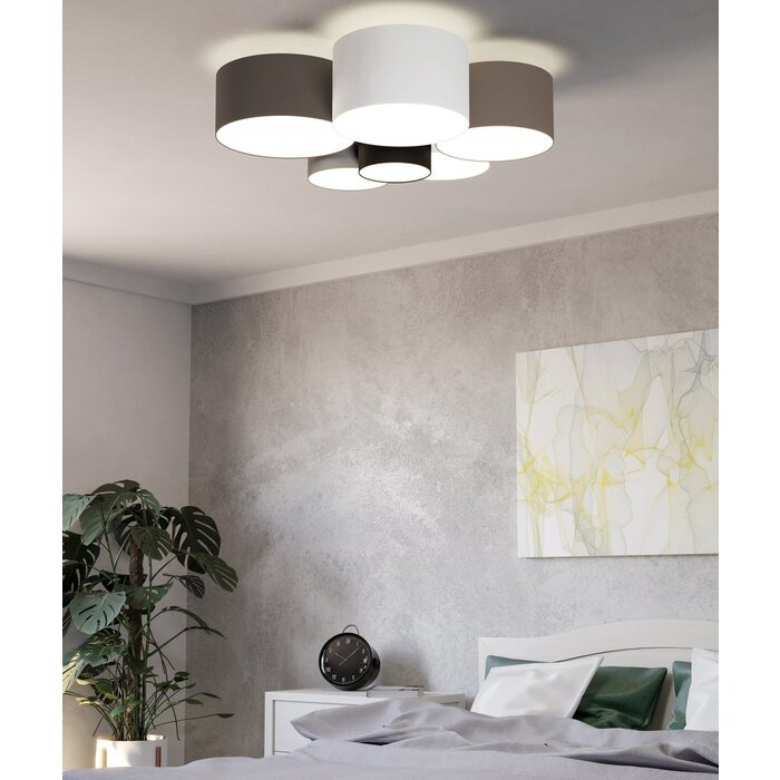 Pastel - Large Fabric Multi-Drum Flush Ceiling Light