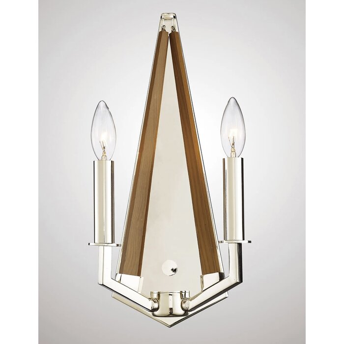 Hotel - Polished Nickel & Wood Wall Light