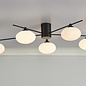 Black Semi Flush Ceiling Light – Robin - Mid Century Modern Opal Glass