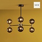 Tamara - 6 Light Semi Flush Ceiling Light - Bronze & Black Confetti Glass