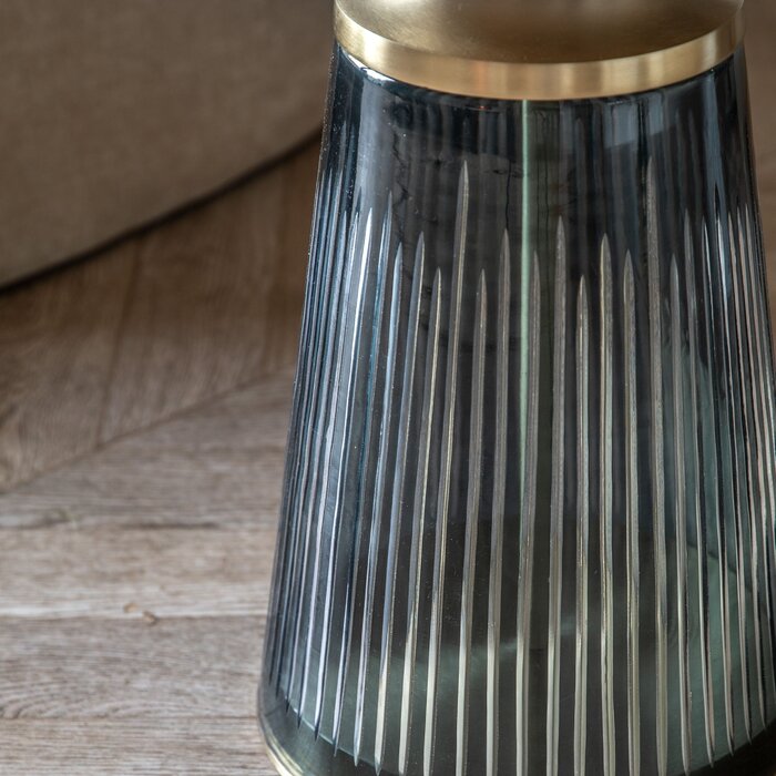 Cordoba - Glass & Marble Round Side Table - Blue