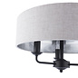 Sorrento - 3 Light Semi-Flush Ceiling Light Matt Black & Natural Shade - Laura Ashley