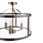 Harrington - 3 Light Semi-Flush Ceiling Light Antique Brass & Glass - Laura Ashley