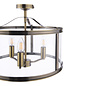 Harrington - 3 Light Semi-Flush Ceiling Light Antique Brass & Glass - Laura Ashley