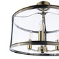 Harrington - 3 Light Semi-Flush Ceiling Light Antique Brass & Glass - Laura Ashley
