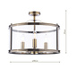 Harrington - 3 Light Semi-Flush Ceiling Light Antique Brass & Glass - Laura Ashley