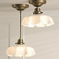 Banham - Semi Flush Ceiling Light - Antique Brass & White Glass Shade - Laura Ashley
