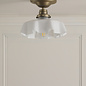 Banham - Semi Flush Ceiling Light - Antique Brass & White Glass Shade - Laura Ashley