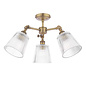 Callaghan - 3 Light Semi Flush Ceiling Light - Antique Brass & Ribbed Glass - Laura Ashley