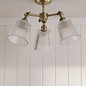 Callaghan - 3 Light Semi Flush Ceiling Light - Antique Brass & Ribbed Glass - Laura Ashley