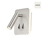 Kaye - Two Light Minimalist LED Reading Wall Light - Square -  Satin Nickel