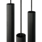 Elva -  3-Light Cluster Pendant – Scandinavian Black Fluted Ceiling Light for Dining Room or Staircase
