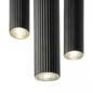 Elva -  3-Light Cluster Pendant – Scandinavian Black Fluted Ceiling Light for Dining Room or Staircase