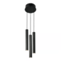 Elva -  3-Light Cluster Pendant – Scandinavian Black Fluted Ceiling Light for Dining Room or Staircase