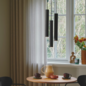 Elva -  3-Light Cluster Pendant – Scandinavian Black Fluted Ceiling Light for Dining Room or Staircase