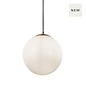 Flick - Brass & Opal Glass Globe Pendant Light - Small