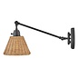 Wexley - Rattan Wall Light - Natural Rattan & Matt Black Steel