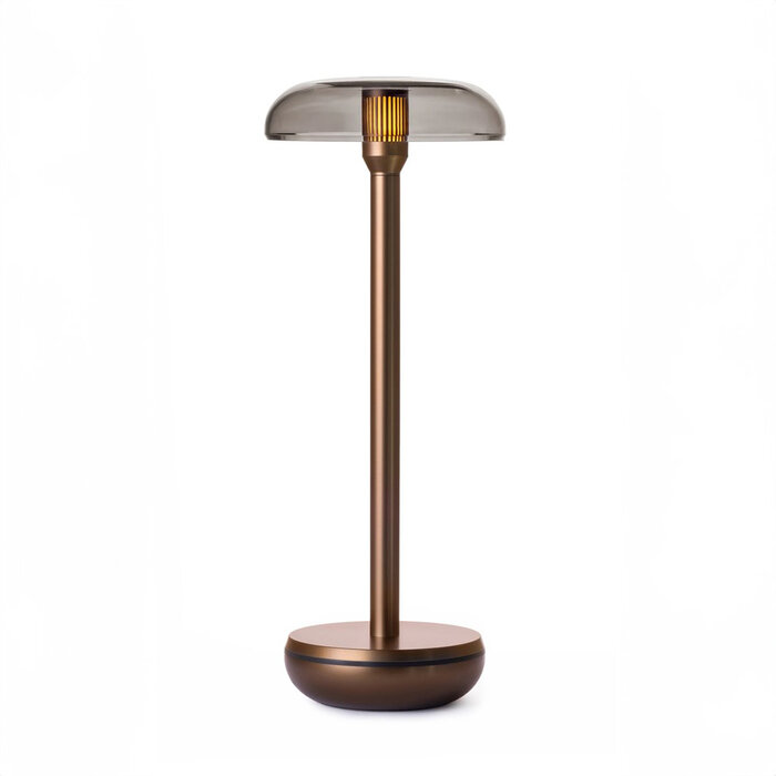 Noble Air - Rechargeable Cordless Table Lamp - Bronze & Smoked Glass