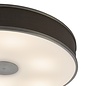 Alva  - Modern Flush Ceiling Light  - Antique Bronze and Brown Micropleat