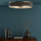 Alva  - Modern Flush Ceiling Light  - Antique Bronze and Brown Micropleat