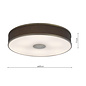 Alva  - Modern Flush Ceiling Light  - Antique Bronze and Brown Micropleat