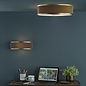 Alva  - Modern Flush Ceiling Light  - Antique Bronze and Brown Micropleat - 40cm