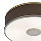 Alva  - Modern Flush Ceiling Light  - Antique Bronze and Brown Micropleat - 40cm
