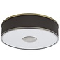 Alva  - Modern Flush Ceiling Light  - Antique Bronze and Brown Micropleat - 40cm