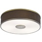 Alva  - Modern Flush Ceiling Light  - Antique Bronze and Brown Micropleat - 40cm