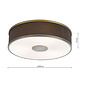 Alva  - Modern Flush Ceiling Light  - Antique Bronze and Brown Micropleat - 40cm