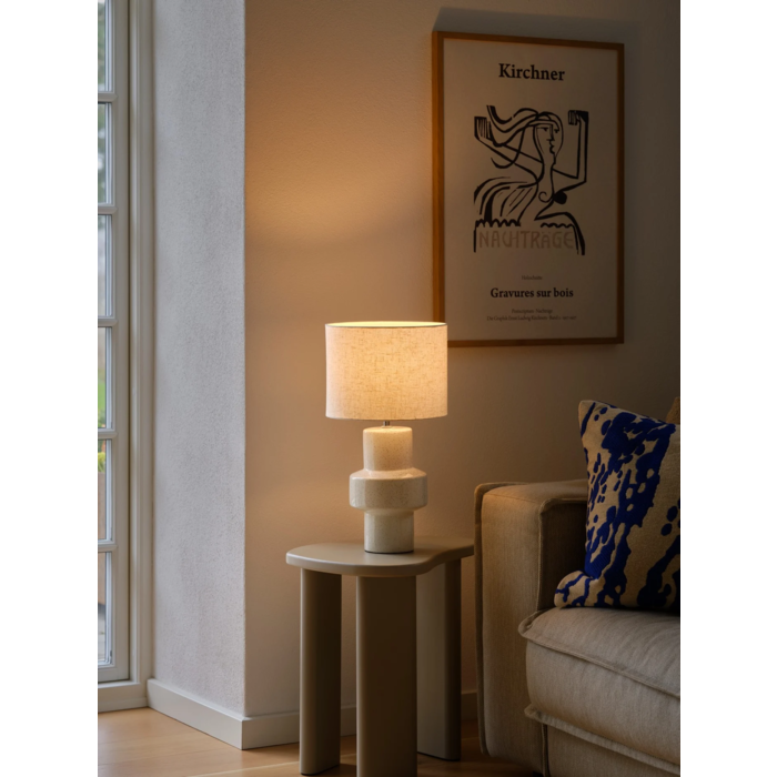 Forma - Ceramic Scandi Table Lamp - Natural Linen Shade