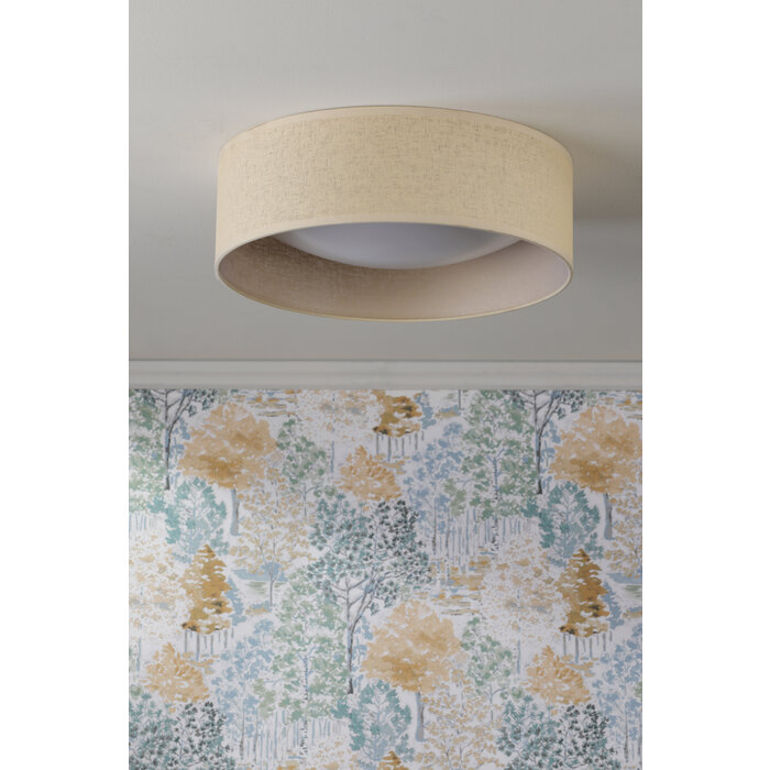 Laura Ashley Buckenham 2 Light Flush Ceiling Light - Rattan