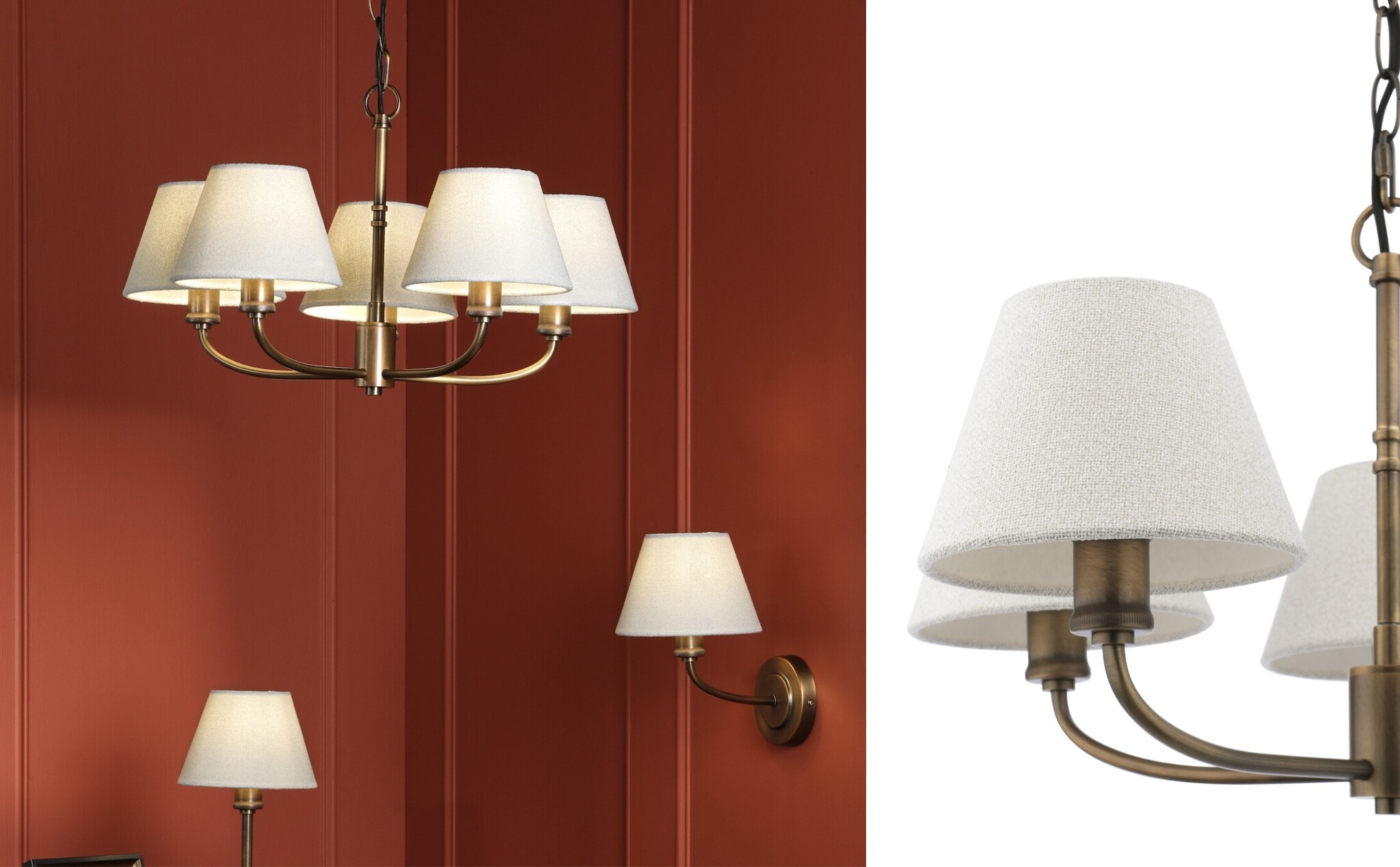 Brass chandelier