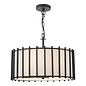Nara - 4 Light Black Pendant Light - Matt Black and Ivory