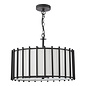 Nara - 4 Light Black Pendant Light - Matt Black and Ivory