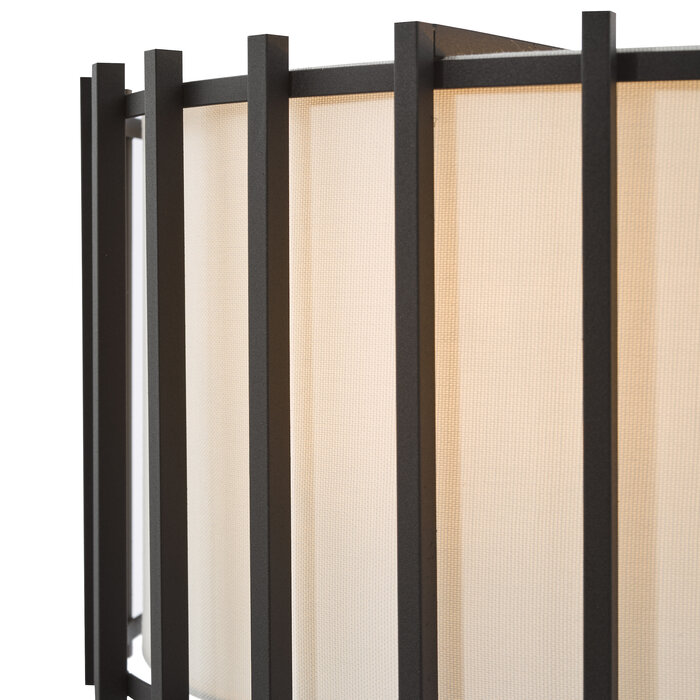 Nara - 4 Light Black Pendant Light - Matt Black and Ivory