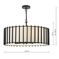 Nara - 8 Light Black Pendant Light - Matt Black and Ivory