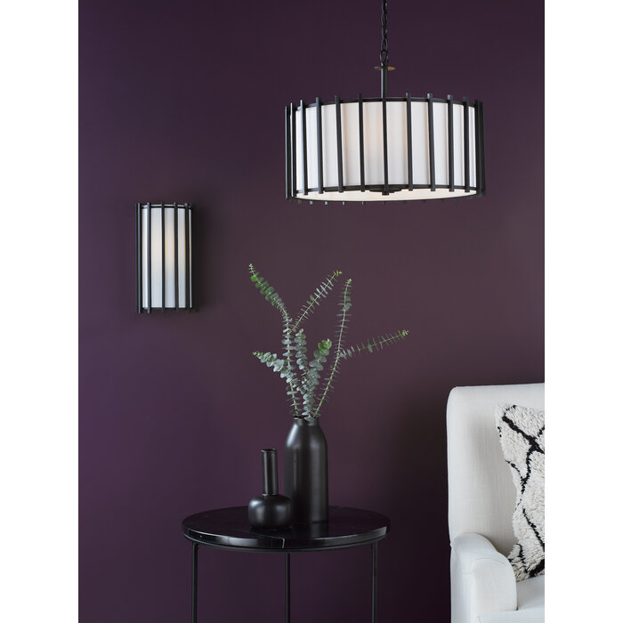 Nara – Black Wall Light - Matt Black and Ivory