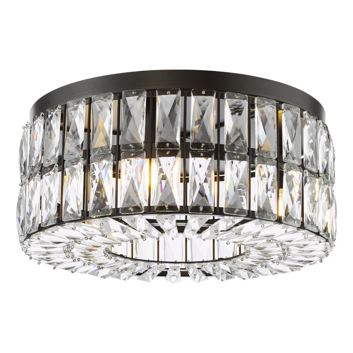Aurelia – 4 Light Crystal Ceiling Light - Matt Black and Crystal