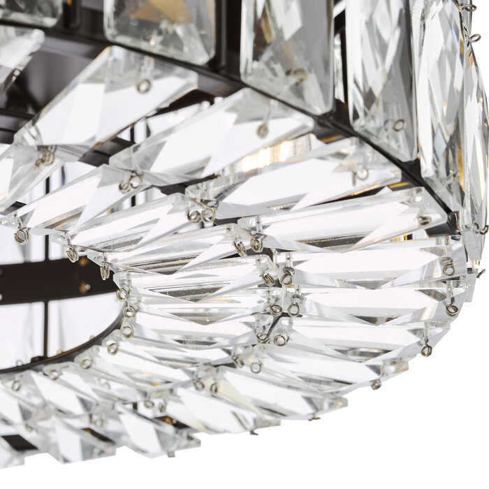 Aurelia – 4 Light Crystal Ceiling Light - Matt Black and Crystal
