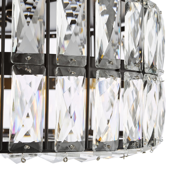 Aurelia – 4 Light Crystal Ceiling Light - Matt Black and Crystal